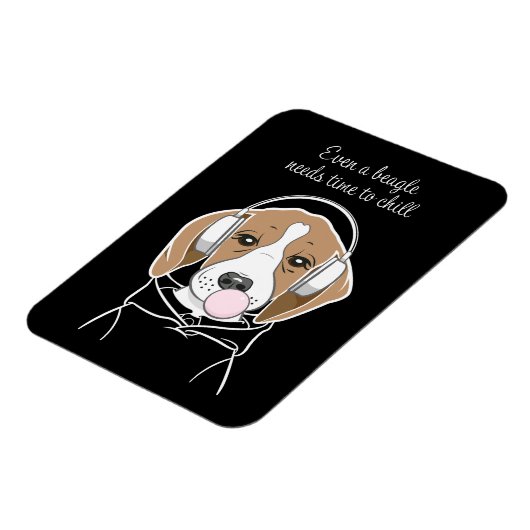 Chilling Dog met Bubblegum Schattige Funny Beagle Magneet (Linkerzijde)