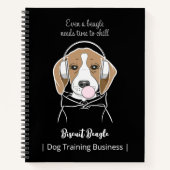 Chilling Dog met Bubblegum Schattige Funny Beagle Notitieboek (Voorkant)