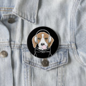 Chilling Dog met Bubblegum Schattige Funny Beagle Ronde Button 7,6 Cm (In situ)