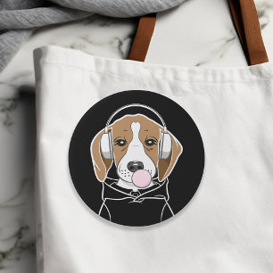 Chilling Dog met Bubblegum Schattige Funny Beagle Ronde Button 7,6 Cm