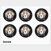 Chilling Dog met Bubblegum Schattige Funny Beagle Ronde Sticker (Vel)