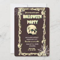 Chilling Skull Halloween Party Uitnodiging: Durf t