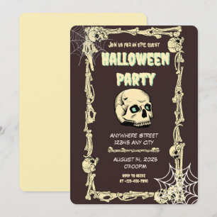 Chilling Skull Halloween Party Uitnodiging: Durf t Kaart