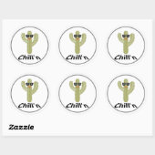 Chill'n Cactus Design - Sticker rond classique, Gl (Feuille)