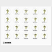 Chill'n Cactus Design - Sticker rond classique, Gl (Feuille)