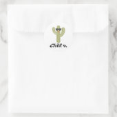 Chill'n Cactus Design - Sticker rond classique, Gl (Sac)