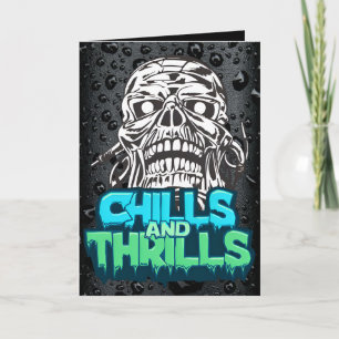 Chills & Thrills Carte Halloween graphique crâne