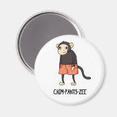 Chim-Pants-Zee Funny Chimpanzee Monkey Pun Magneet (Voorkant / Achterkant)