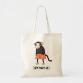 Chim-Pants-Zee Funny Chimpanzee Monkey Pun Tote Bag (Voorkant)