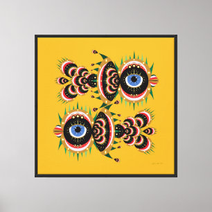 Chimera - Oiseau de poisson 24x24 Giclée en toile