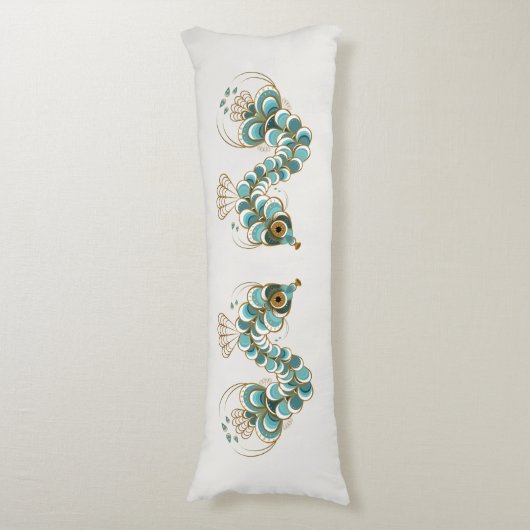 Chimera - Peacock Seahorse body Pillow Lichaamskussen (Voorkant Verticaal)