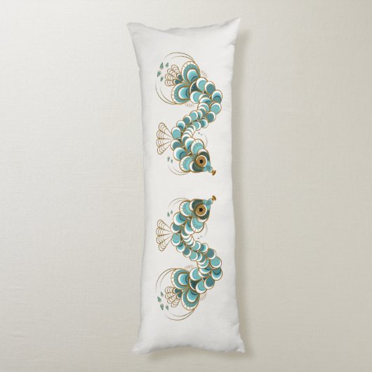 Chimera - Peacock Seahorse body Pillow Lichaamskussen (Achterkant (Verticaal))