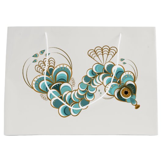Chimera - Peacock Seahorse Large Gift Bag Groot Cadeauzakje (Voorkant)