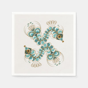 Chimera - Peacock Seahorse Paper Napkins Servet