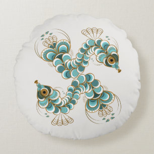Chimera - Peacock Seahorse Round Sierkussen Rond Kussen