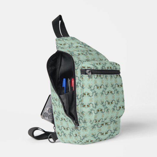 Chimera - Peacock Seahorse Sling Bag (Open)