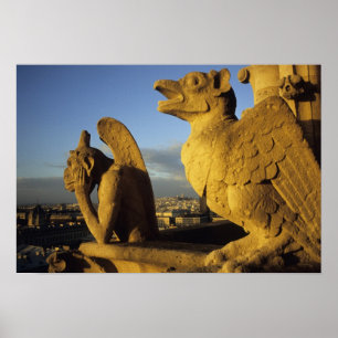 Chimera, re Dame Cathedral, Parijs, Frankrijk Poster