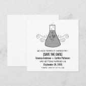 Chimie Douce Grise Invitation Enregistrer la Date (Devant / Derrière)