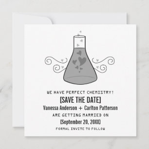 Chimie Douce Grise Invitation Enregistrer la Date
