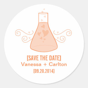 Chimie douce orange Économisez les stickers Date