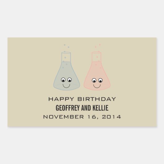 Chimie mignonne Stickers Anniversaire (Devant)