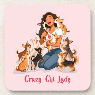 Chimigos - Crazy Chi Lady - Chihuahua Bier Onderzetter