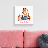 Chimigos - Crazy Chi Lady - Chihuahua  Canvas Afdruk (Insitu (Woonkamer))