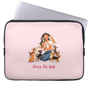 Chimigos - Crazy Chi Lady - Chihuahua Hart Laptop Sleeve