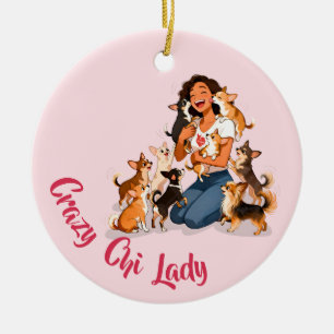 Chimigos - Crazy Chi Lady - Chihuahua Keramisch Ornament