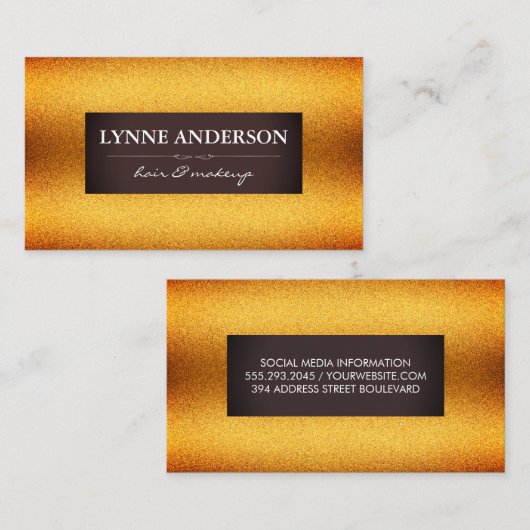 Chimmer or élégant avec Étiquette Brown (Devant / Derrière)