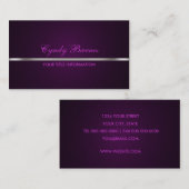 Chimmer violet avec Carte de visite argenté (Devant / Derrière)