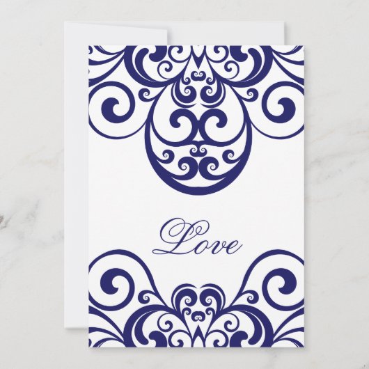 Chimmering Sapphire Ornate Wedding Invitations (Dos)