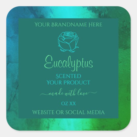 Chimmersif Turquoise Motif vert produit Étiquettes (Devant)