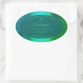 Chimmersif Turquoise Motif vert produit Étiquettes (Sac)