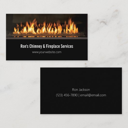 Chimney & Fireplace Services Repairs Business Card Visitekaartje (Voorkant / Achterkant)