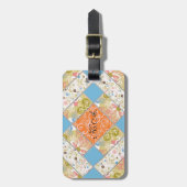 Chimney Quilt Block Mongrammed Bagagelabel (Voorkant verticaal)