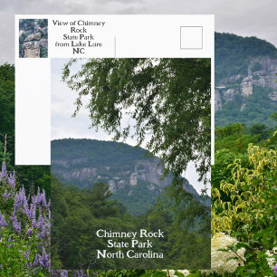 Chimney Rock Mountain vanuit Lake Lure NC Briefkaart