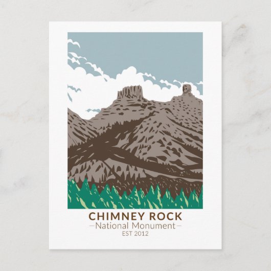 Chimney Rock National Monument Colorado Briefkaart (Voorkant)
