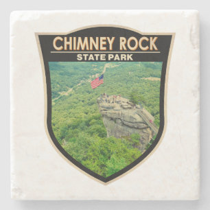 Chimney Rock State Park North Carolina Badge Stenen Onderzetter