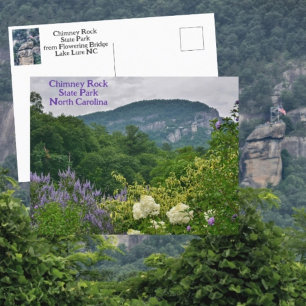 Chimney Rock vanuit Flowering Bridge Lake Lure NC Briefkaart
