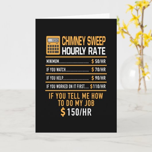 Chimney Sweep Uourly Rate Work Kaart (Gele Bloem)