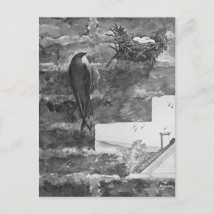 Chimney Swift en Nest Briefkaart
