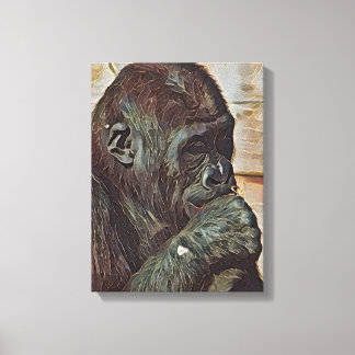 CHIMP ART CANVAS AFDRUK