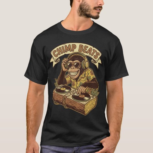 Chimp Beats DJ Monkey T-shirt (Voorkant)