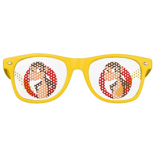 Chimp cartoon retro sunglasses zonnebril (Voorkant)
