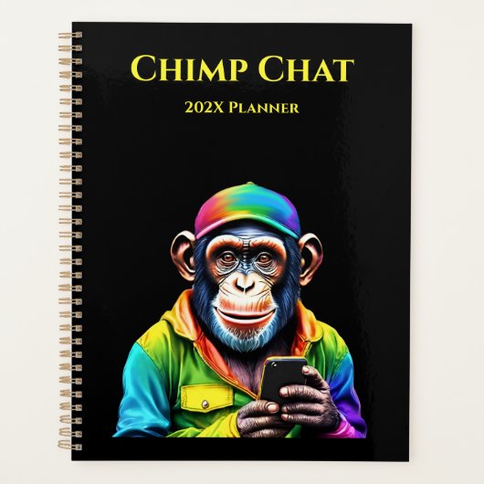 Chimp Chat-Chimpansee met telefoon- Planner (Voorkant)