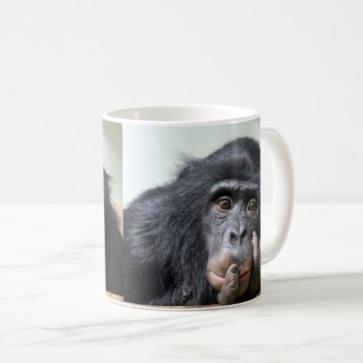 Chimp chimpansee MONKEY gezicht mok cup (Voorkant rechts)