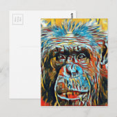 Chimp Chimpanzee Pop Art Digital Photograph Briefkaart (Voorkant / Achterkant)