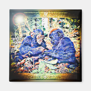 Chimp & Gorilla Cooperation 01 Magneet