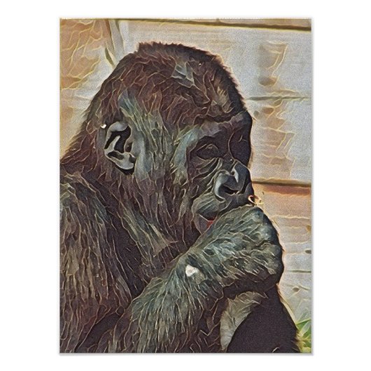 CHIMP-KUNST FOTO AFDRUK (Voorkant)